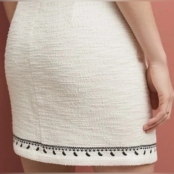 Anthropologie Dolan Tilley Textured Mini Skirt | Ivory and Black | Size Small - Picture 3 of 8